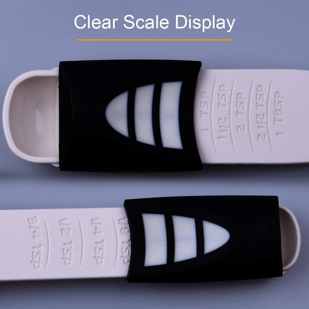 Adjustable Measuring Spoon White, Creative Double End Adjustable Scale,