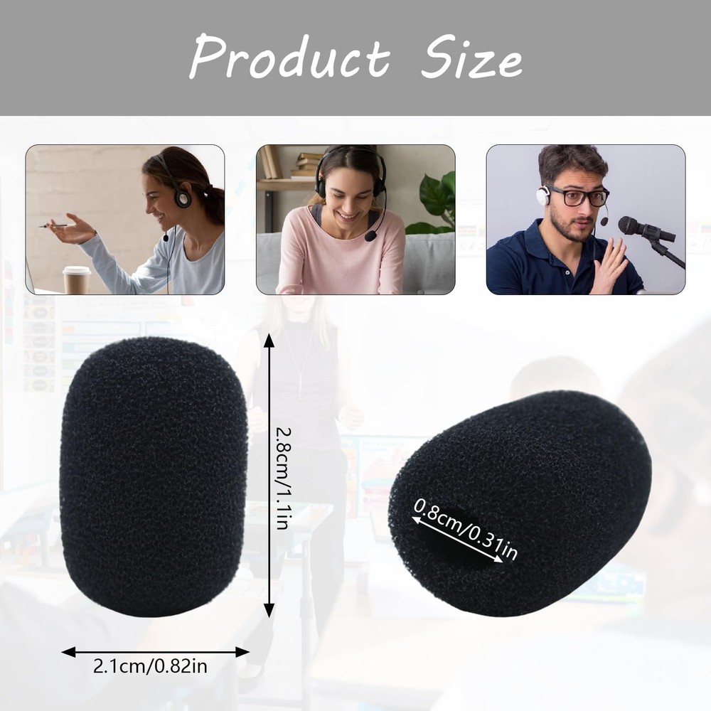 20 Pcs Foam Microphone Windscreen Set Black Stage Cover