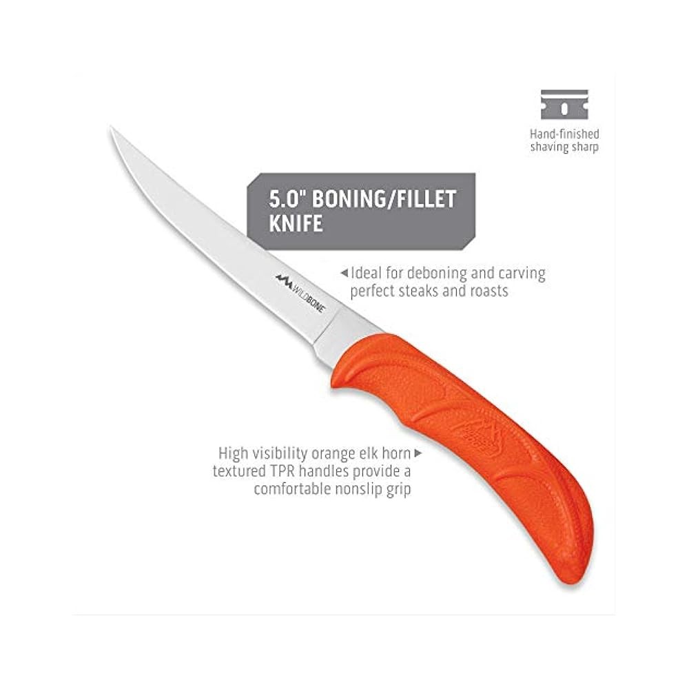 6-Piece Hunting Knife Set with Gut Hook, Caping Knife, Case, Deer Processing