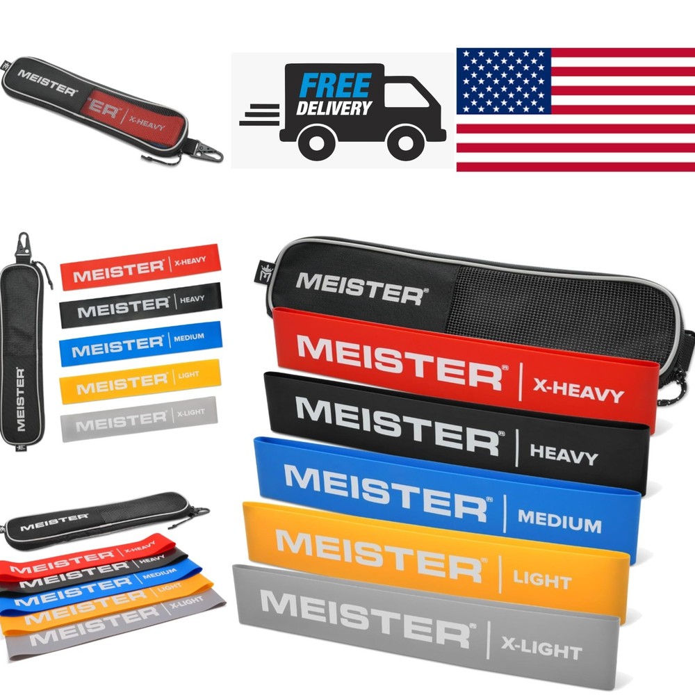 Natural Rubber Resistance Bands 5 Loop Set for Flexibility and Strength Training