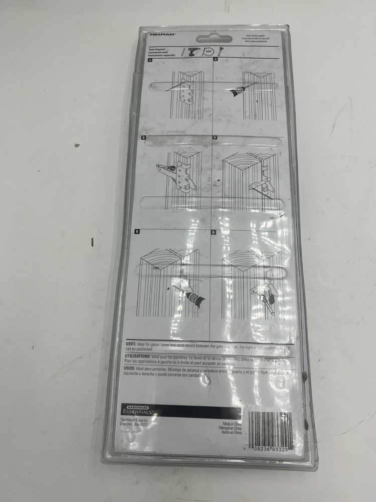 Hillman 852506 Post Mount Gate Latch Hillman Black Finish Hardware