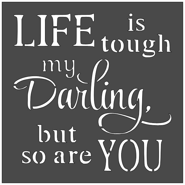 12"x12" Clear Plastic Stencil - My Darling (MC703)