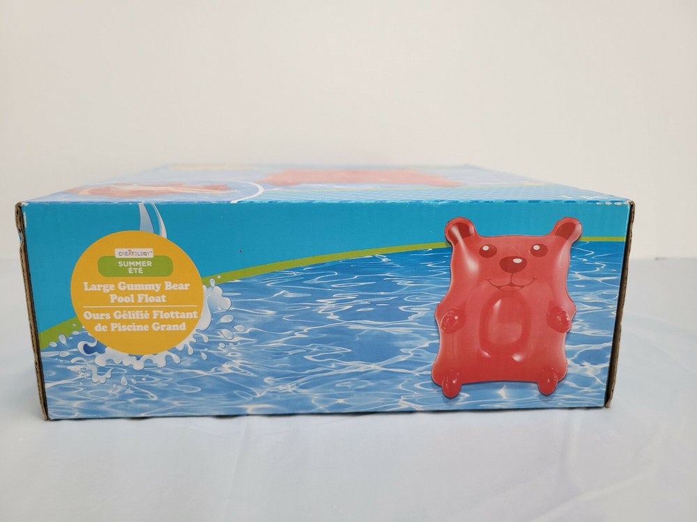 Inflatable Large Gummy Bear Swimming Pool Floating Water Raft with Headrest