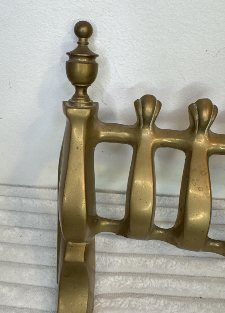 Vintage Solid Brass Fire Grate Front Fret Fireplace Guard Approx 15.5" Width