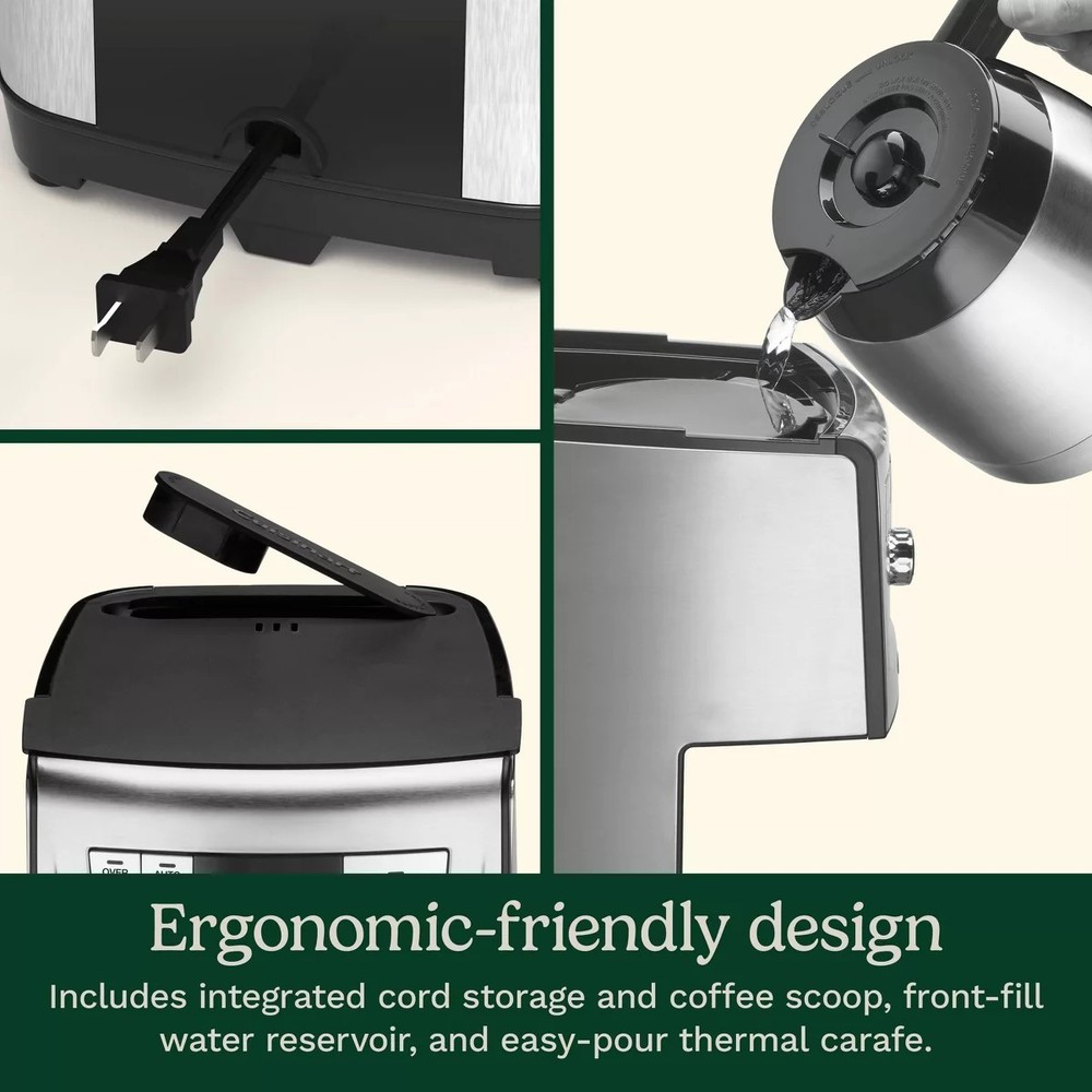 Cuisinart 12 Cup Programmable Thermal Coffeemaker Black/Silver DCC-3700