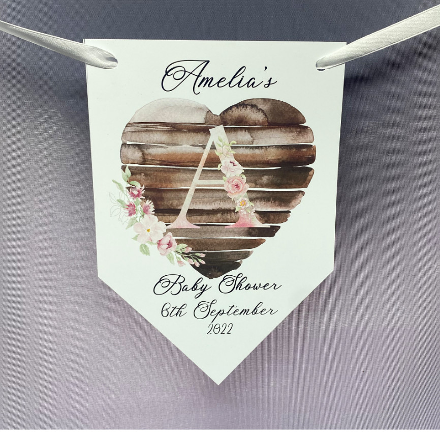 Personalised Baby Shower Bunting Boho