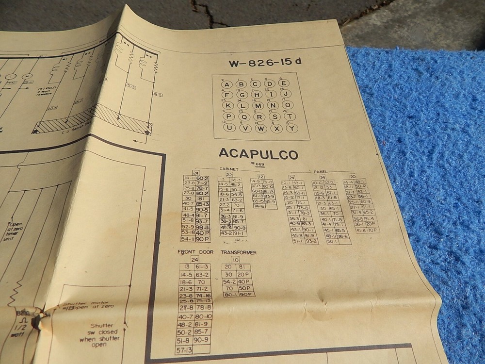 1961 Bally ACAPULCO bingo service schematic