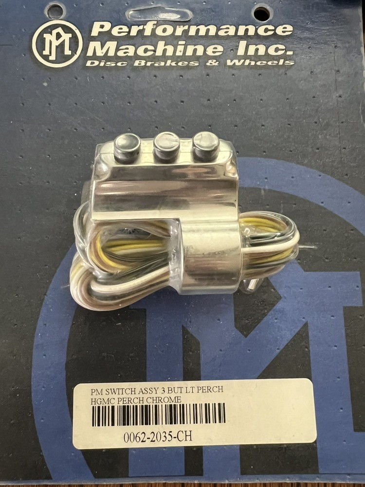 Chrome Left-Side Three-Button Cable Clutch Switch Assembly 0062-2035-CH