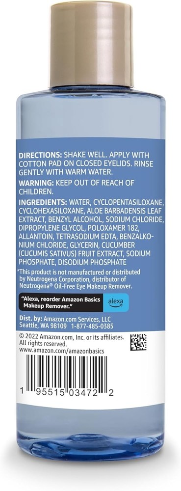 Amazon Brand - Solimo Eye Makeup Remover, Removes Waterproof Mascara,...