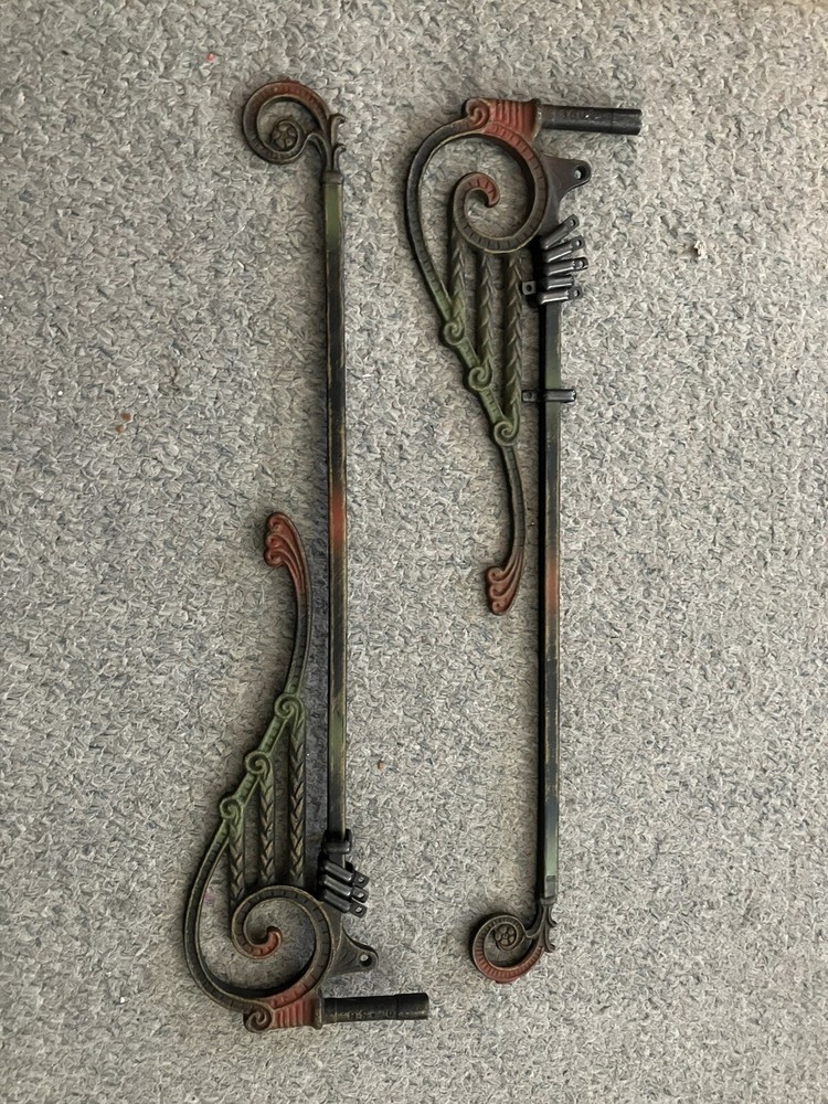 Antique Tapestry/Curtain Extendable Holders (2) 16" long