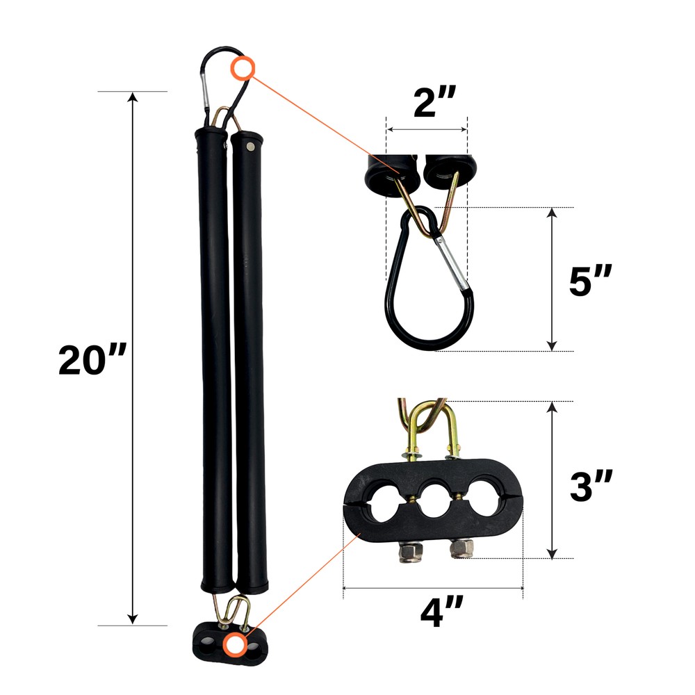 3 in 1 ABS Air Line Hose Tracker Tender Kit with 25" Double Spring & Sleeve