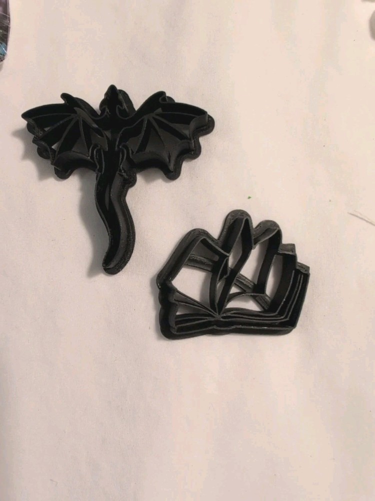 Polymer Clay Tool Lot Of Cutters, Textures, Roller, Dragon, Book