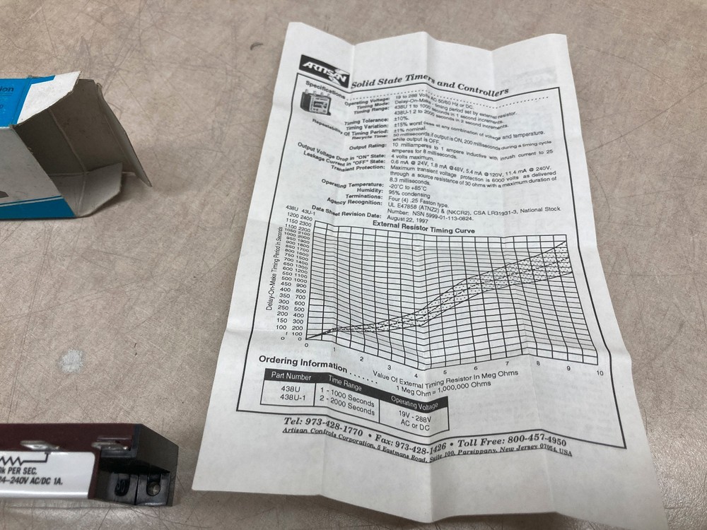 Artisan Solid State Time Capsule Model 438 U Timer & Controller