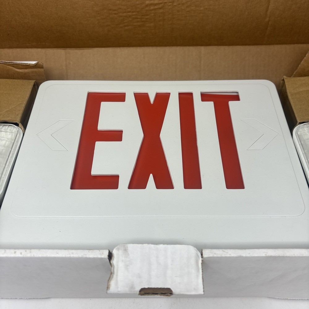 Emergency Light Exit Sign 1-Pack Exit Combo with Battery Backup Commercial - NEW