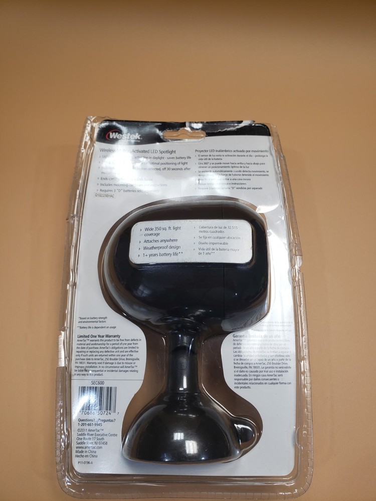 Westek Wireless Motion Activated LED Spotlight SEC600 Battery Operated