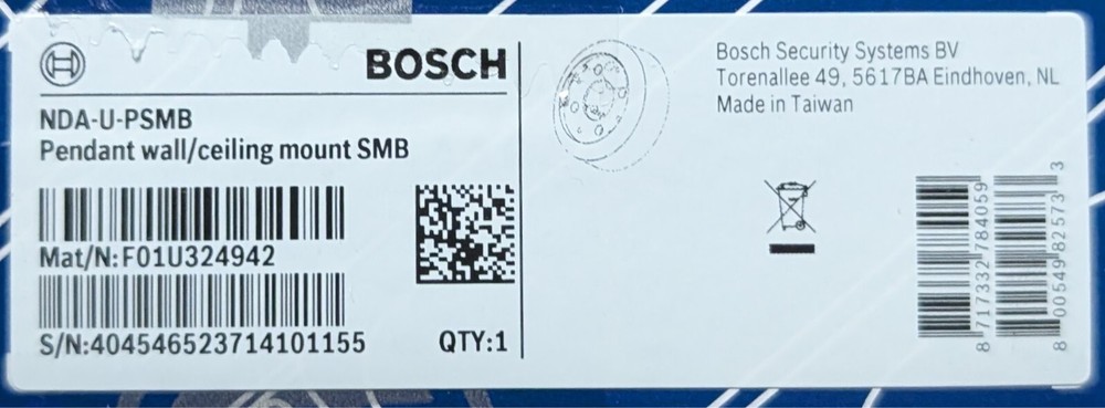 Bosch NDA-U-PSMB Pendant Wall/Ceiling Mount - MANY AVAILABLE - SAME DAY SHIPPING