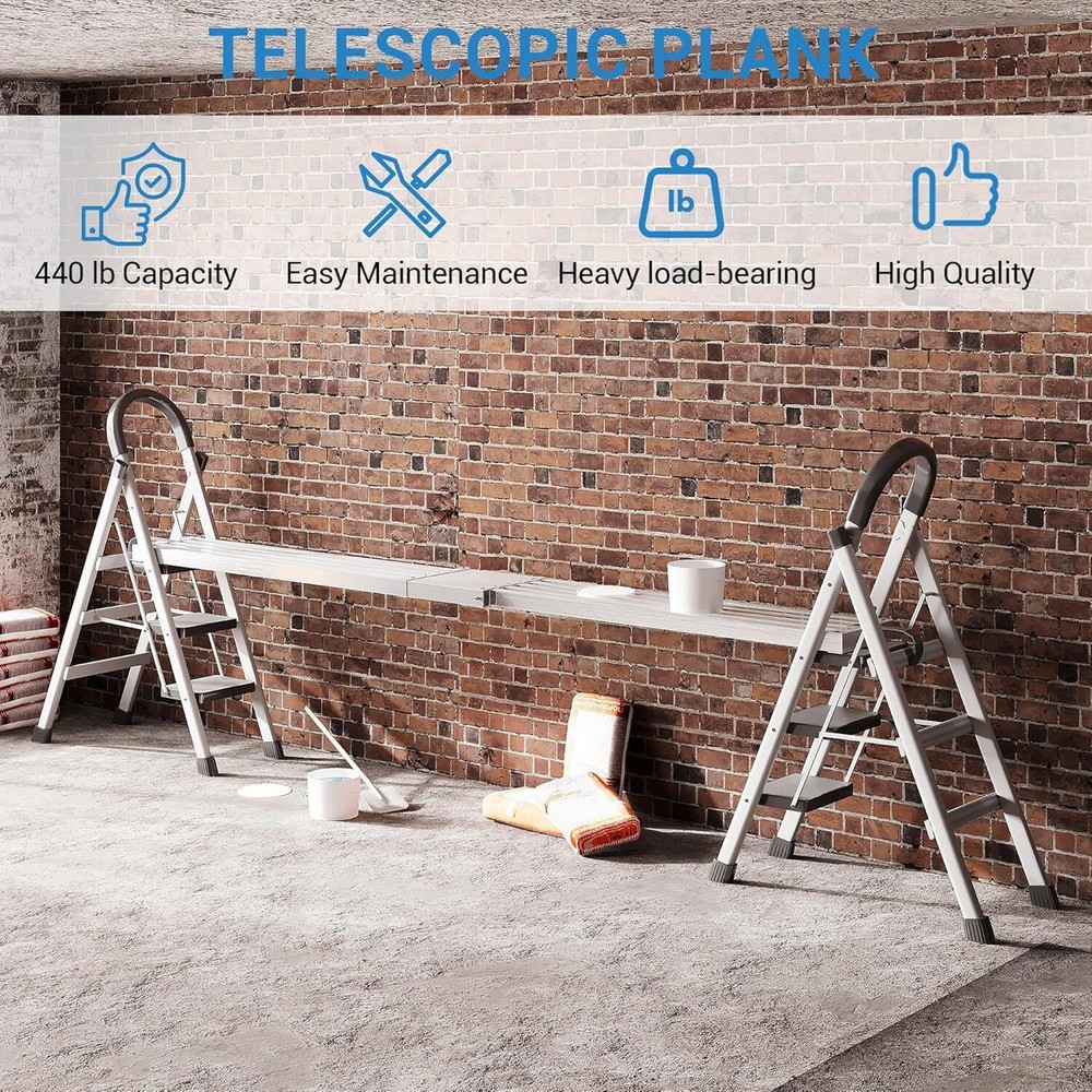 8-13ft Aluminum Telescoping Work Plank, Adjustable Work Plank 440LBS Capacity