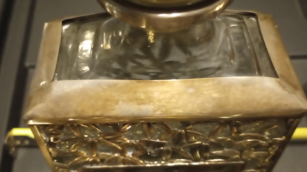 Antique Asian 950 Silver & Glass Decanter...