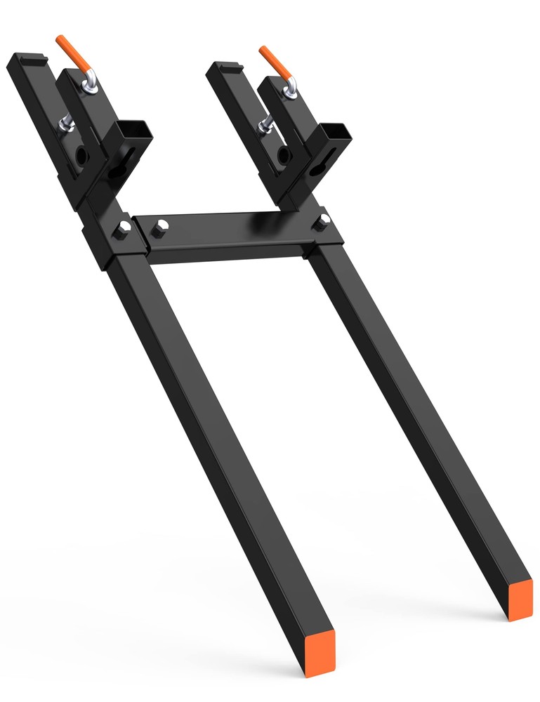 60" Heavy Duty Pallet Forks, 1500 lbs & Adjustable Stabilizer Bar ,Loader Bucket