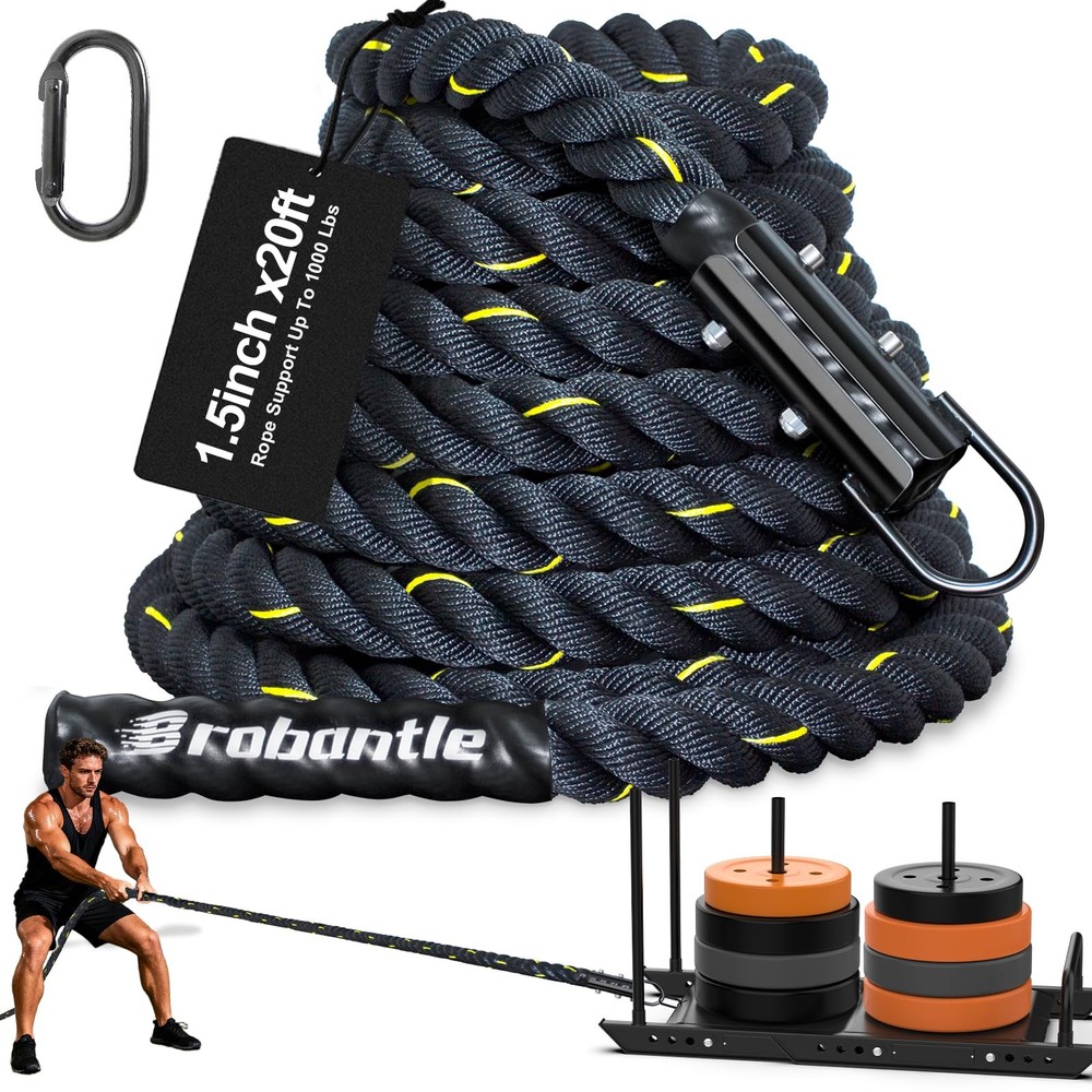 Weight Sled Pulling Rope 20FT, Trainer Physical Training Strength Rope for Wo