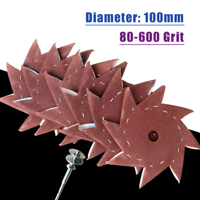 100mm Octagonal Sandpaper Abrasive Polishing Sanding Grinding Tools 80-600 Grit