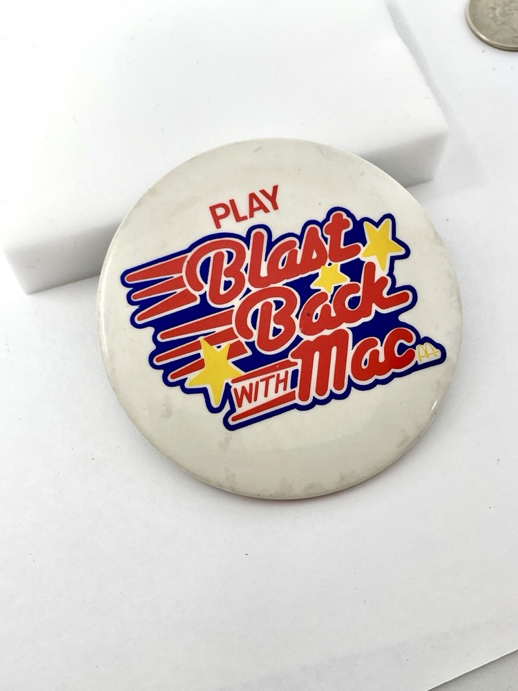 1980's McDonald's Blast Back With Mac 3" Pinback Button