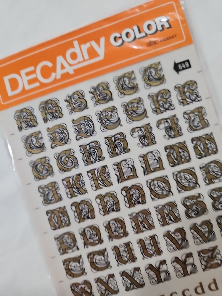 DECAdry 649 - Transfer Letters, Dry Transfer - Gold