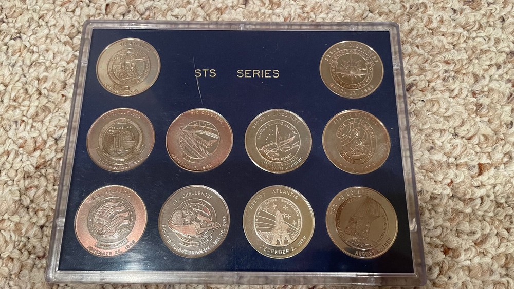 (10) Shuttle Shuttle Flights, 10oz silver with case, Atlantis Discovery Columbia