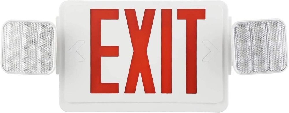 2 Pack LED Exit Sign Emergency Light–Hi Output Compact Combo UL listed Red