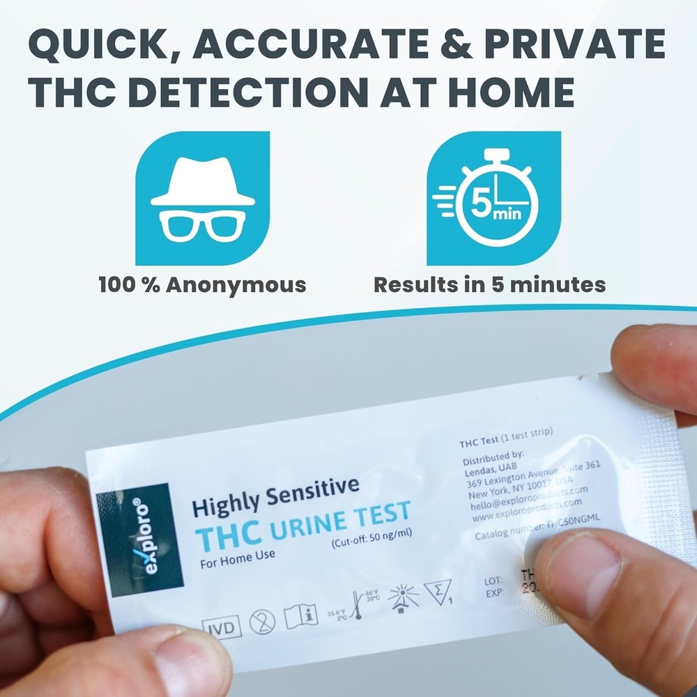 Highly Sensitive At-Home THC Drug Kit with 15 Strips for Discreet Testing