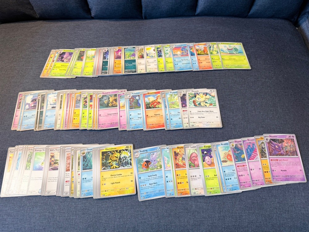 Pokémon SV 151 Complete Non-Holo Common/Uncommon Set 128 Cards No Duplicates