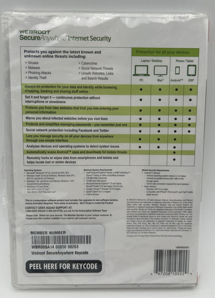 Webroot SecureAnywhere Internet Security Full Version for Windows & Mac WBR00T