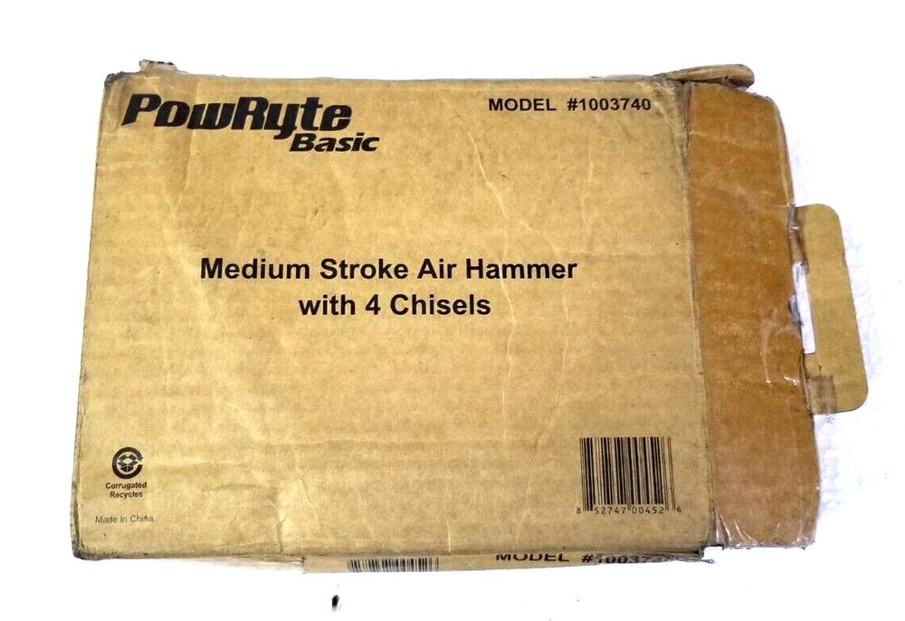 PowRyte Basic 100374 Medium Stroke Air Hammer with 4 Chisels