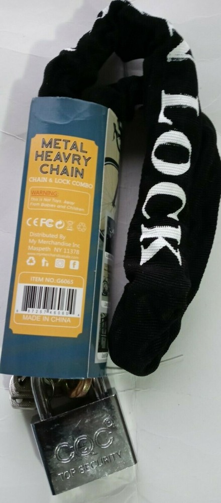 My Merchandise Maximum Security Square Chain & Sleeve 3/8" Diameter Link Black