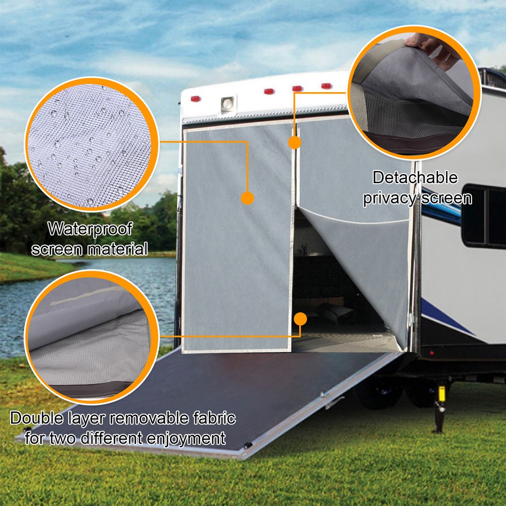 Two Layers Toy Hauler Screen Rear Opening For Ramp Doors Up to 90 Inch Tall NEW