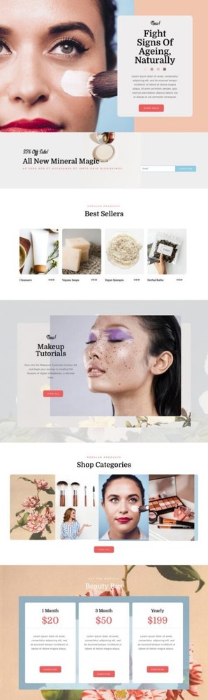 Beautiful Elementor Templates 15 , Mobile Responsive, Salon WordPress Website.