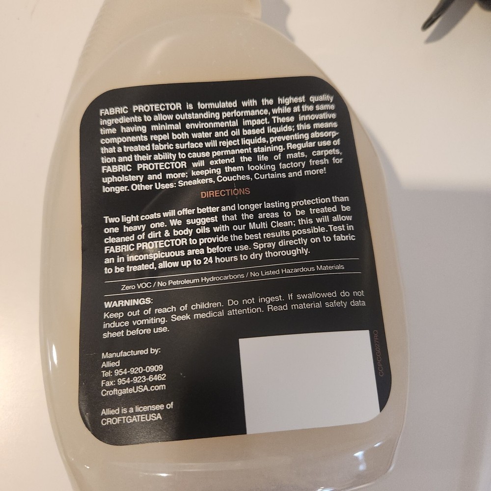 Croftgrate USA Fabric Protector 32oz New