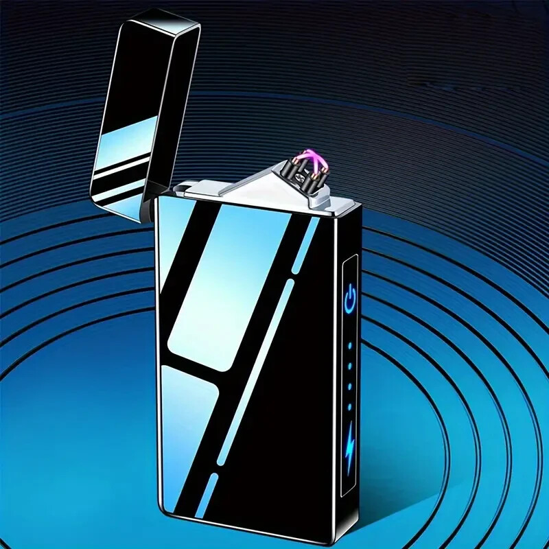 Windproof Dual Arc Flameless Plasma USB Rechargeable Electronic Digital Lighter