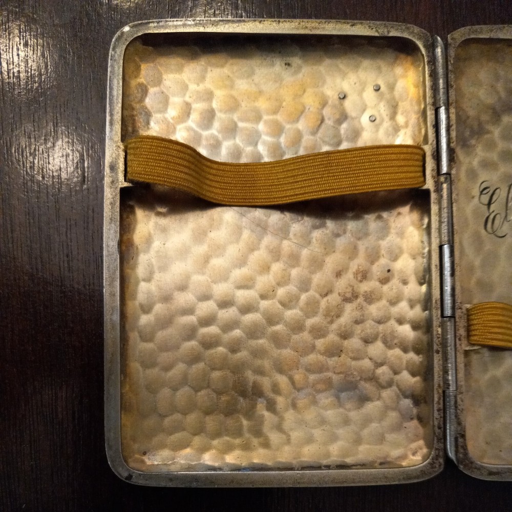.800 Silver Cigarette Case with import stamp From Prague.Circa 1891-1901