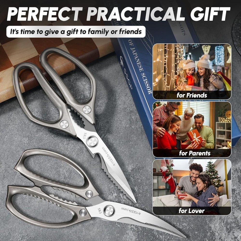 Kitchen Shears Set, All Purpose Heavy Duty Poultry Shears, Sharp Japanese Mea...