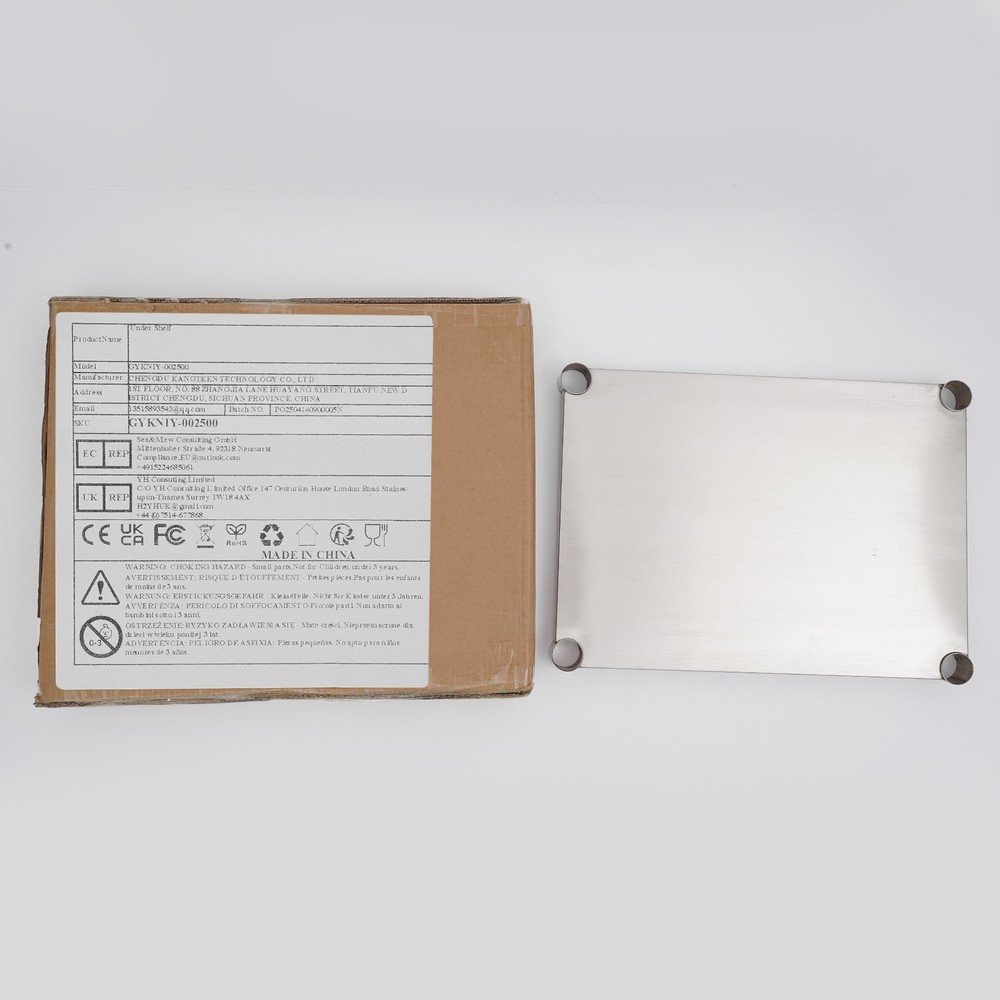 Under Shelf Stainless Steel Adjustable Lower Shelf Work Table Under Shelf Silver