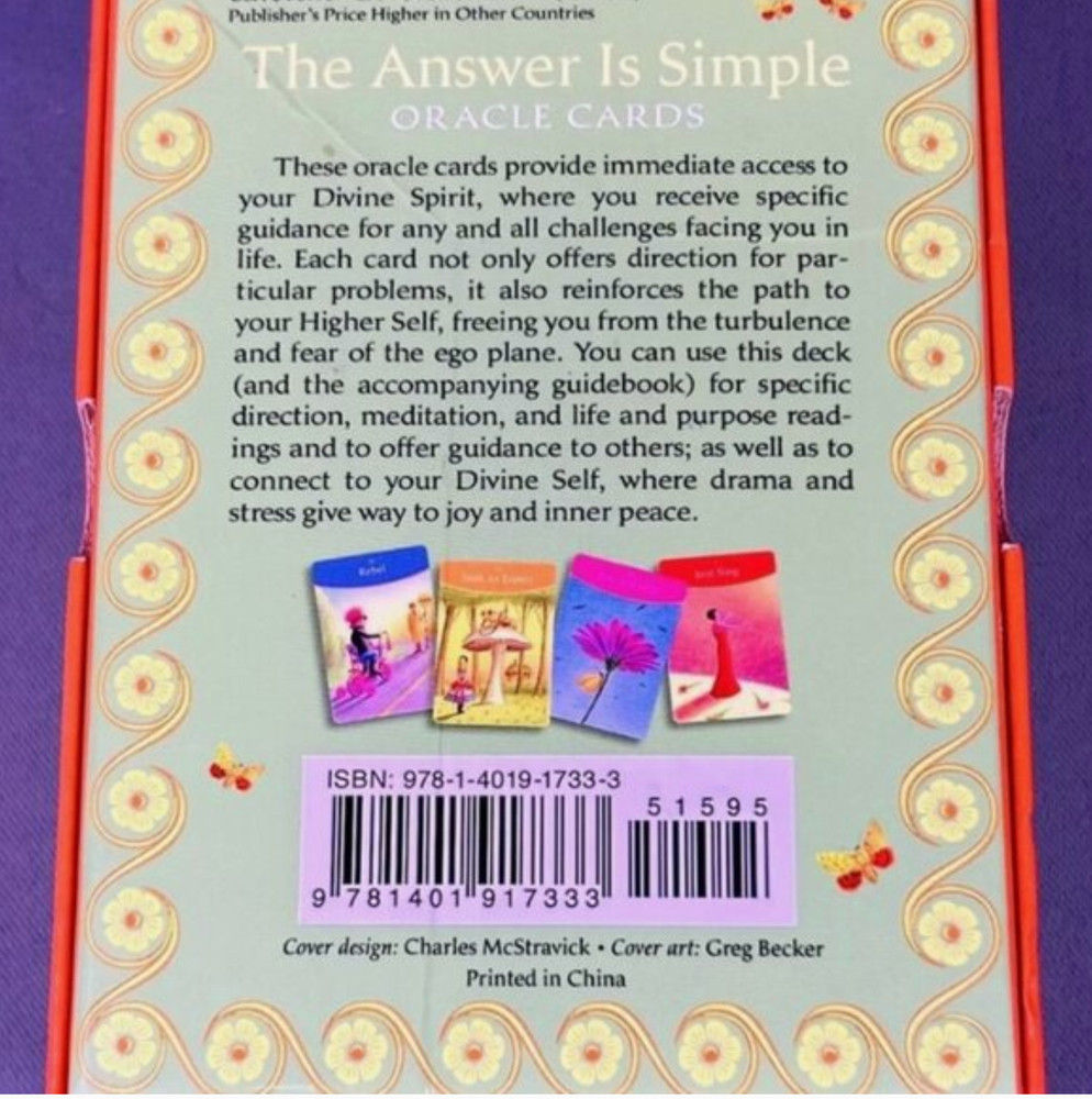The Answer is Simple Oracle Cards, Sonia Choquette