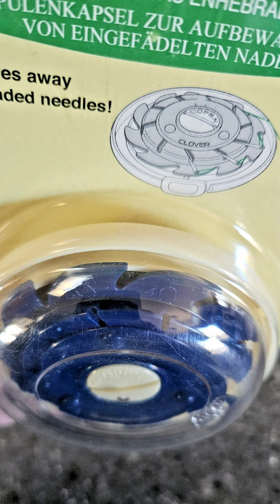 Clover Dome Threaded Needle Case - Blue - Stores up to 10 Threaded Needles