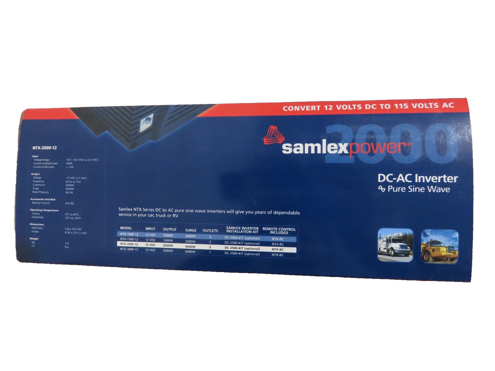 SAMLEX 2000W 12V INVERTER NTX-2000-12