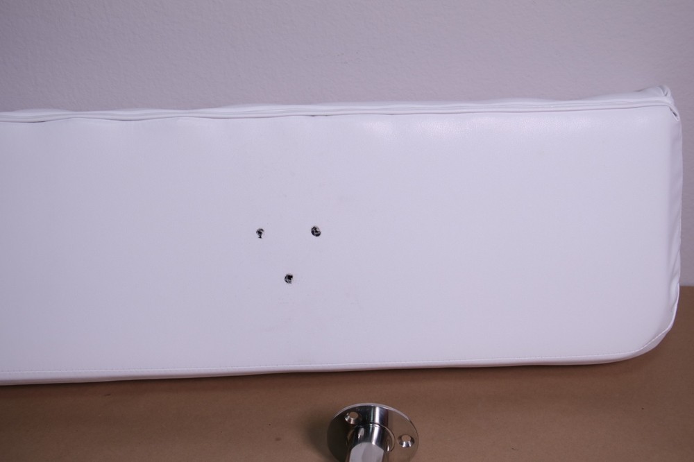 Tebaisea Universal Boat Seat Back Support 48" White Leather & Stainless Steel