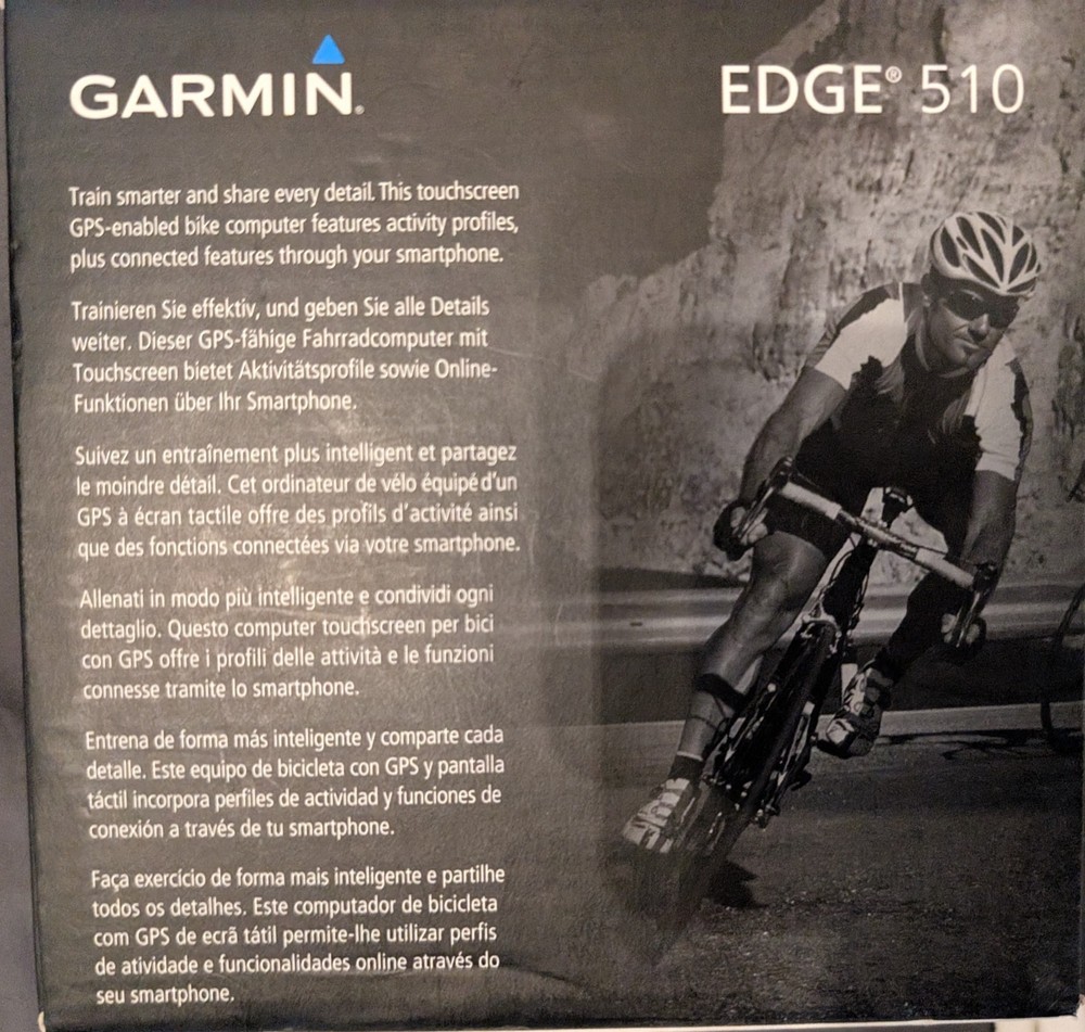 Garmin Edge 510 Cycling Computer - Black Kit In working Condition, Not Complete