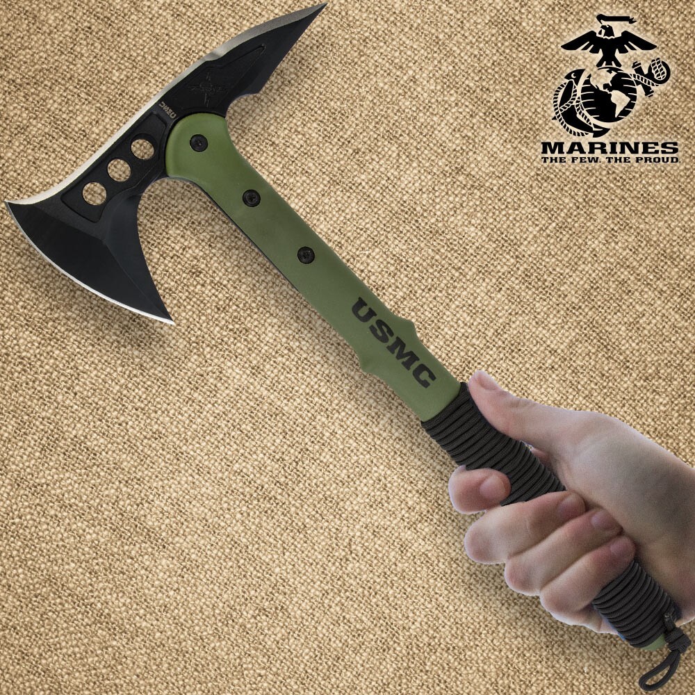 USMC Tactical Tomahawk | Custom Blade Sheath | 15 1/2" Overall Length