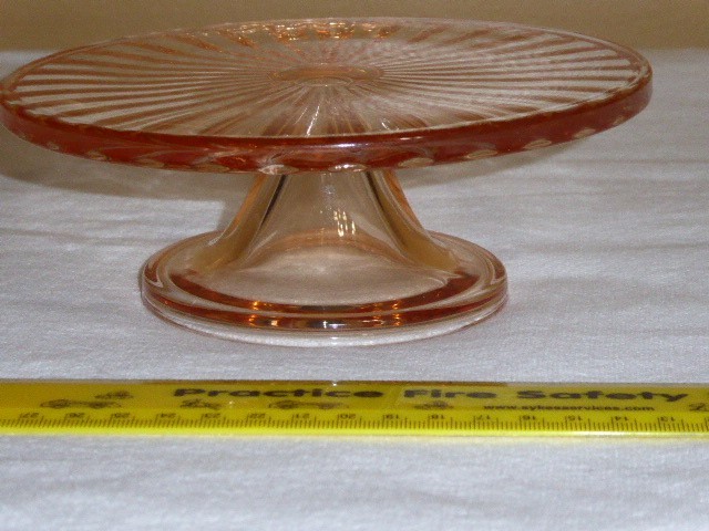 Vintage Small Cake Display Dish Depression Glass Nice Clean
