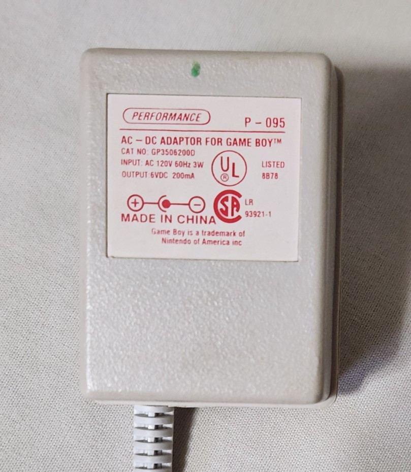 Performance AC - DC Adapter Power Supply Original Game Boy Model P-095 Working