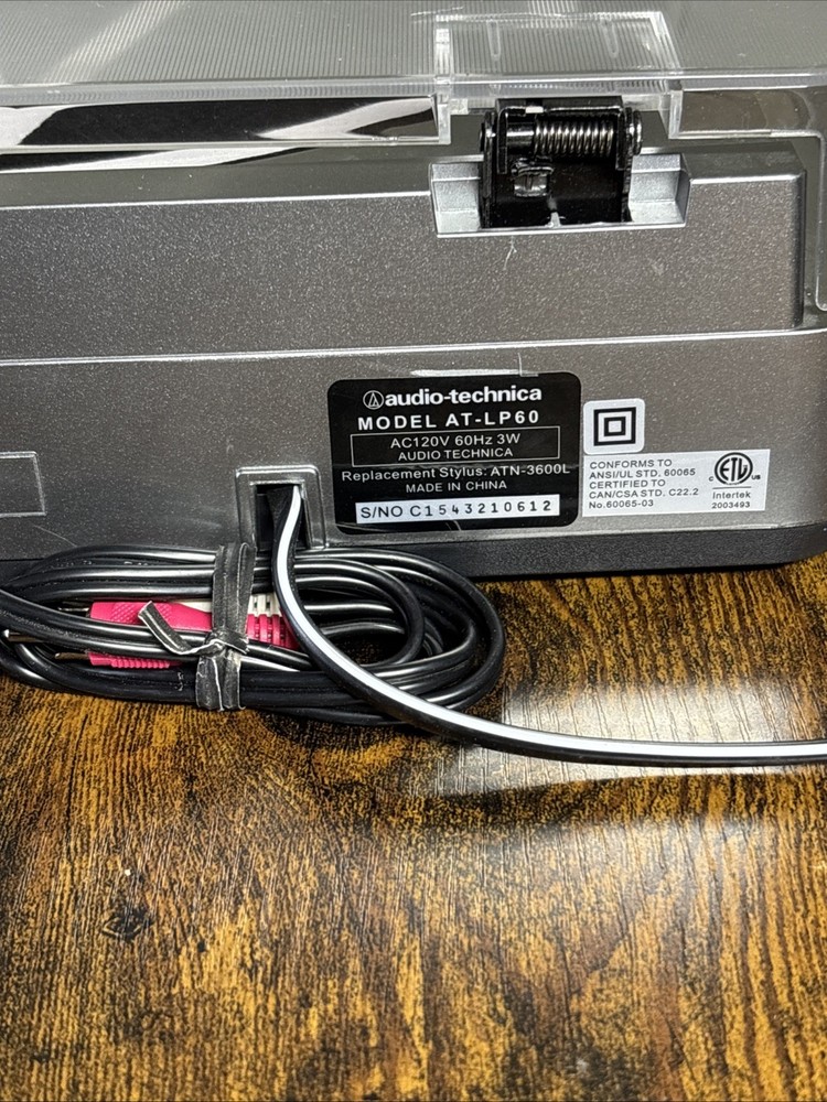 Audio-Technica AT-LP60 Belt-Drive Turntable Silver Fully Automatic Read Descript